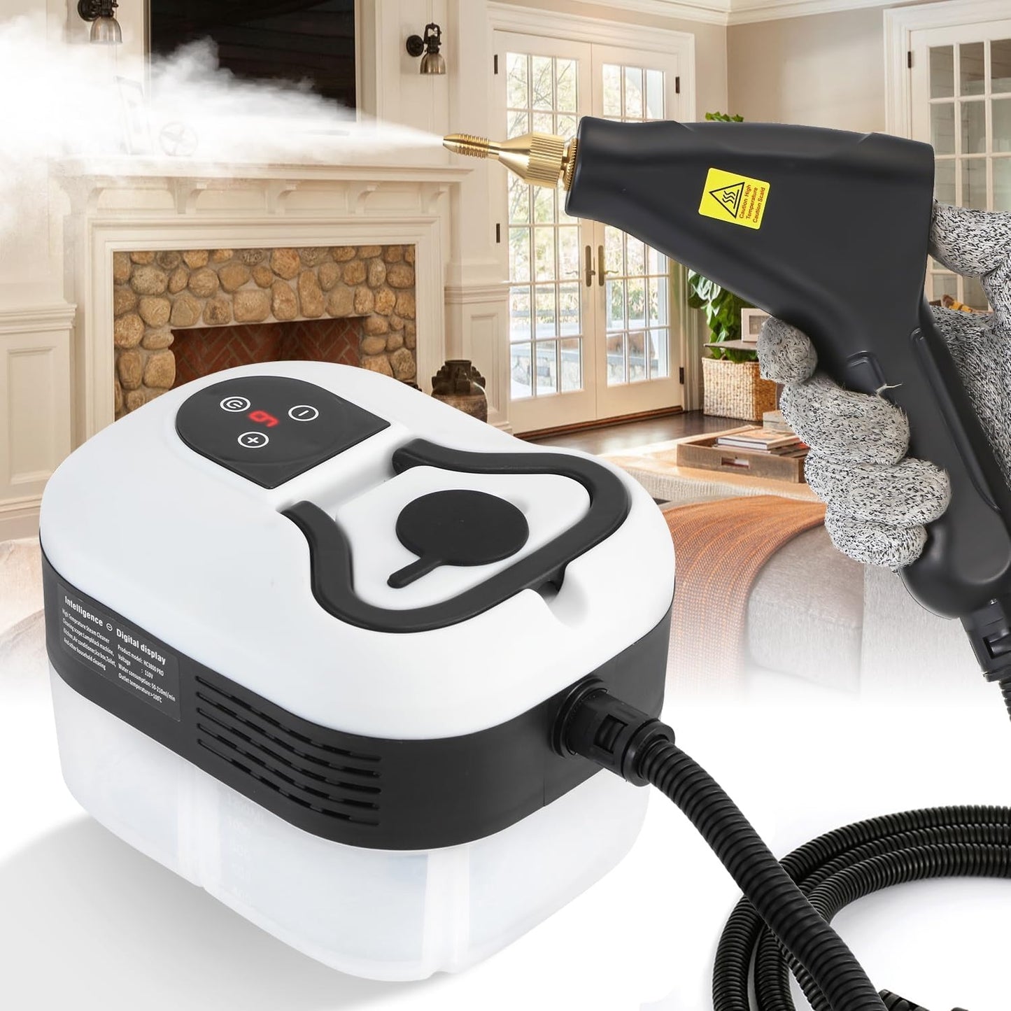 AlmivaHome™ 2500W Többfunkciós Gőztisztító + Ajándék Védőkesztyű – Otthoni és Profi Használatra