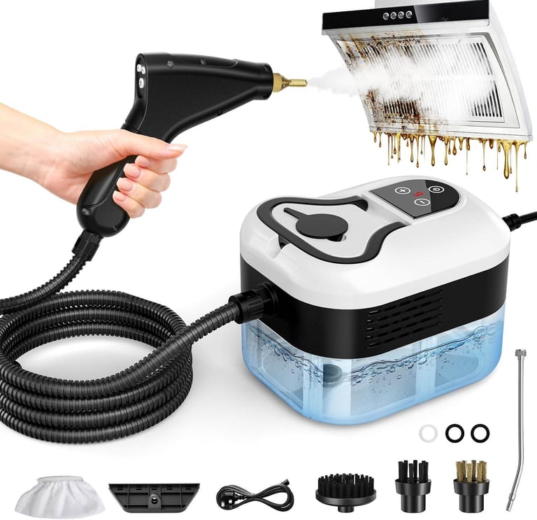 AlmivaHome™ 2500W Többfunkciós Gőztisztító + Ajándék Védőkesztyű – Otthoni és Profi Használatra